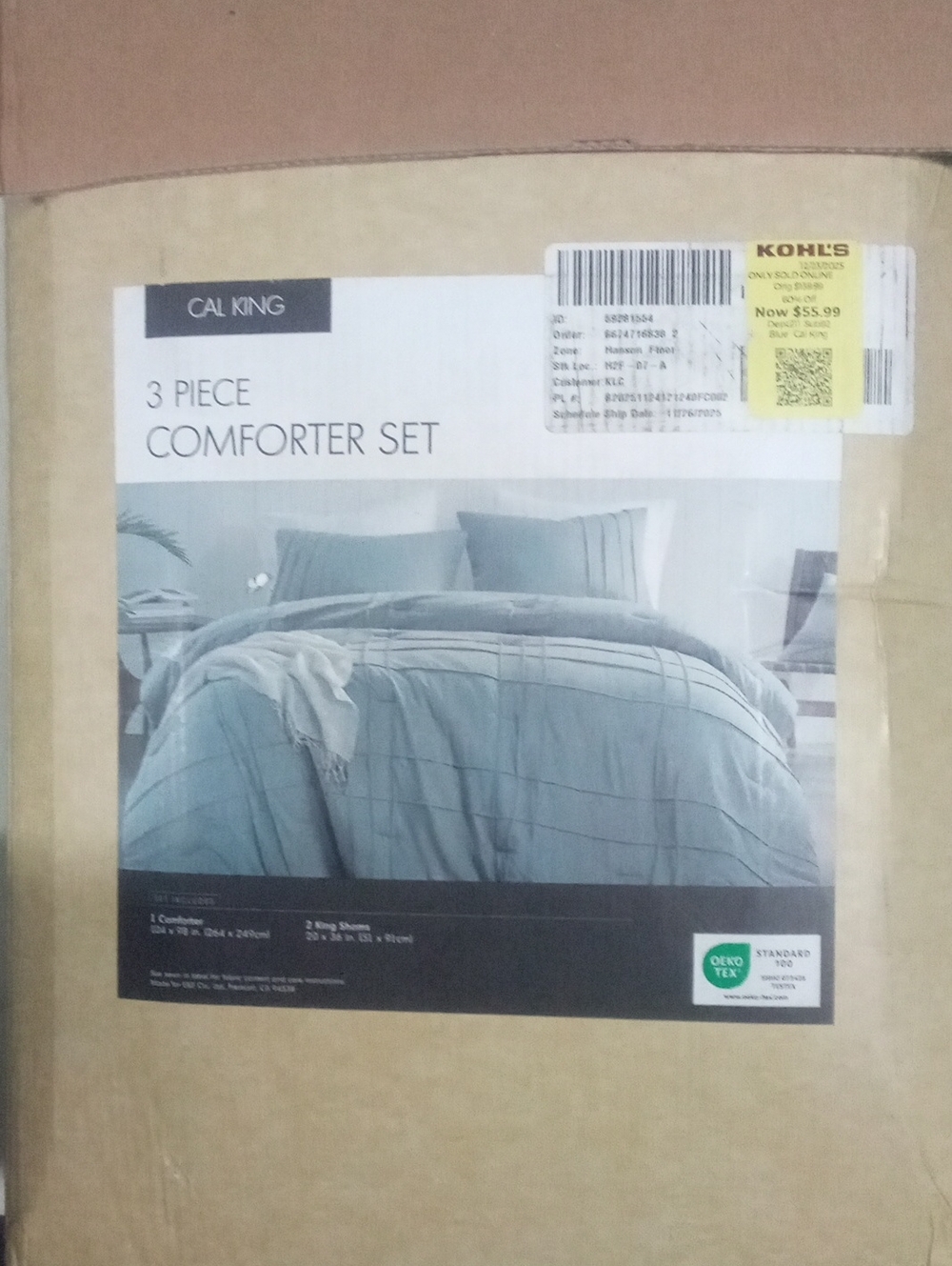 Unbranded 3-Piece Comforter Set  Light Blue California King NWT New